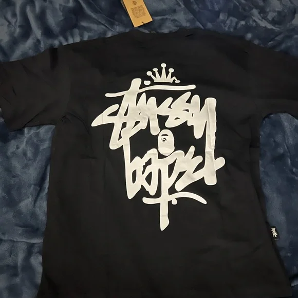 1:1 Stussy+bape Tee with Logo Detail - Picture 2 of 4